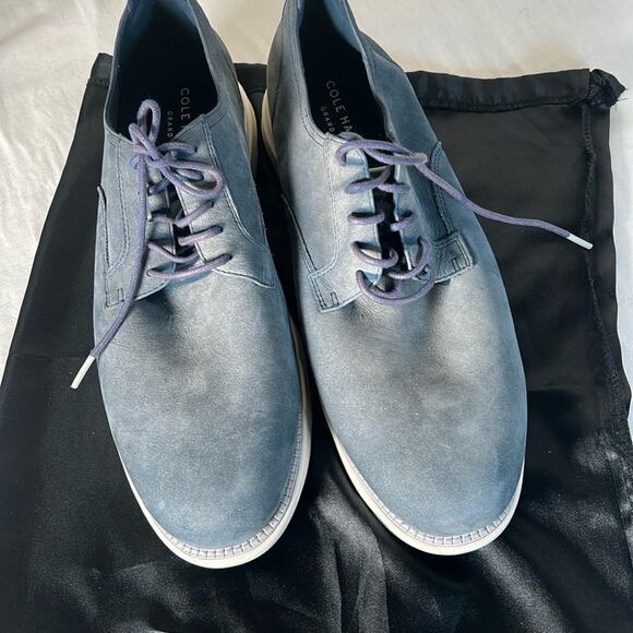 Cole Haan Men\'s Charcoal Lace-Up Oxfords-grey suede Cole Haan LunarGrand Wing Tip Charcoal Grey Suede Mens  main image 4